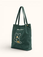 Tote Bag de Cours Ourson en Velours