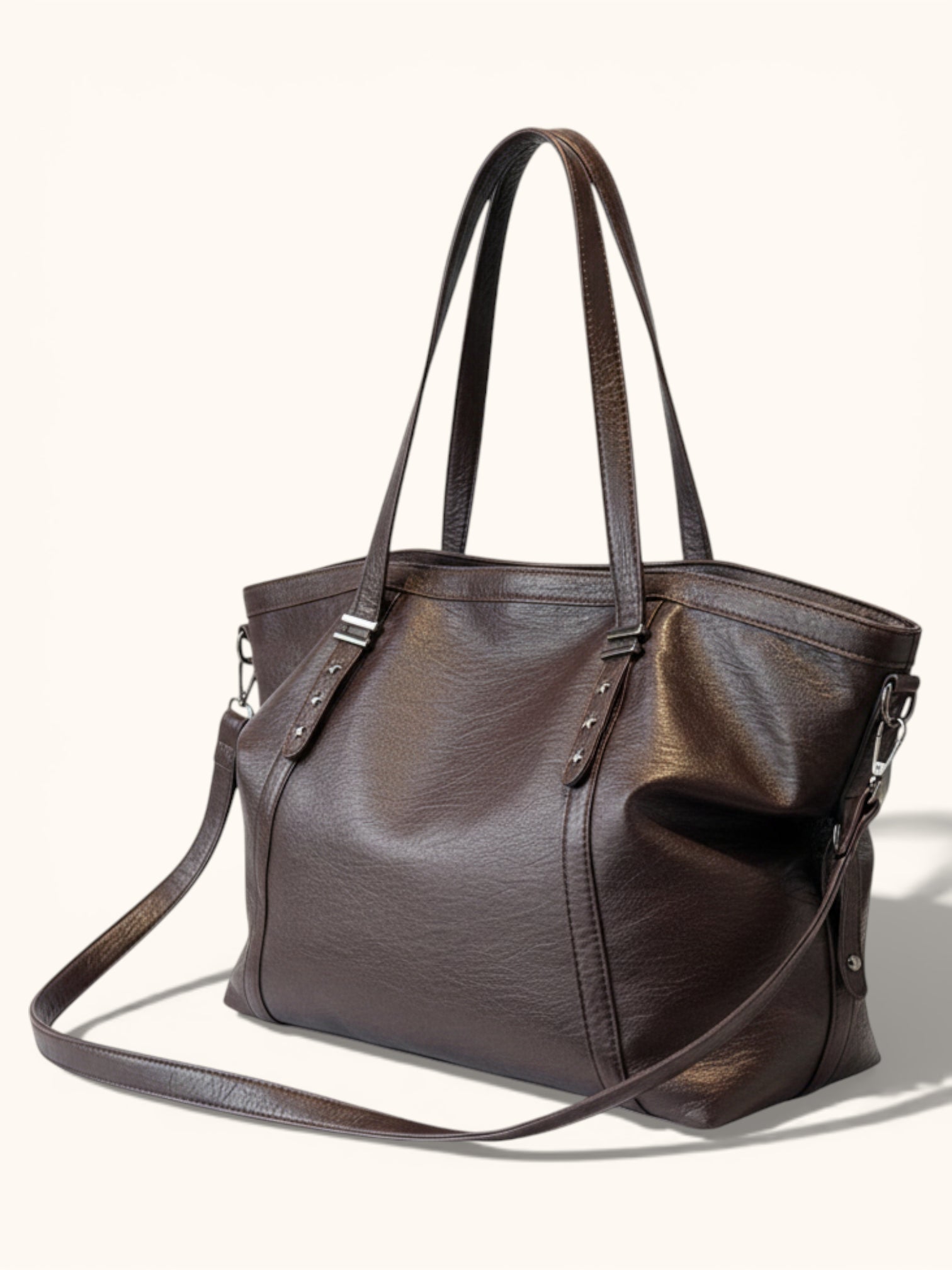 Sac de Cours Vintage en Simili Cuir Marron