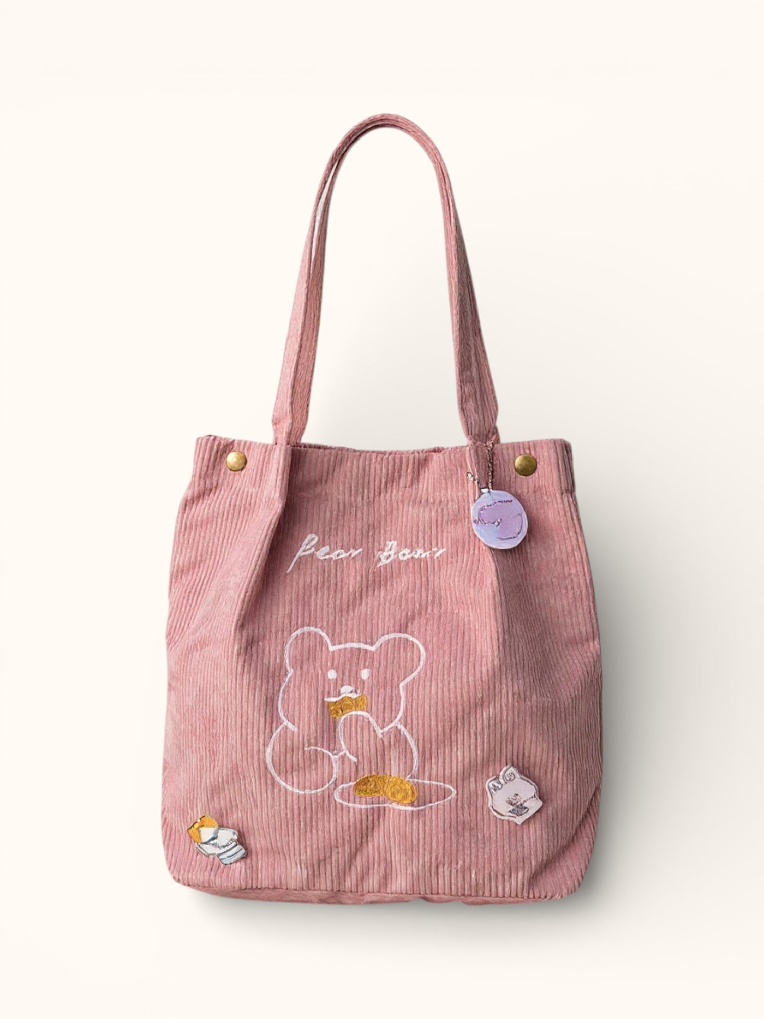 Tote Bag de Cours Ourson en Velours