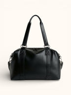 Sac de Cours Vintage Simili Cuir Noir