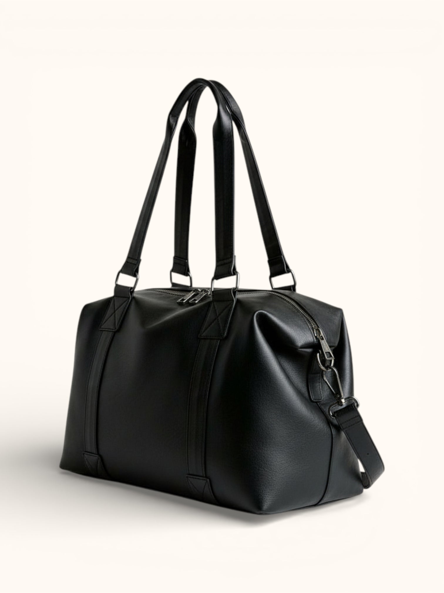 Sac de Cours Vintage Simili Cuir Noir