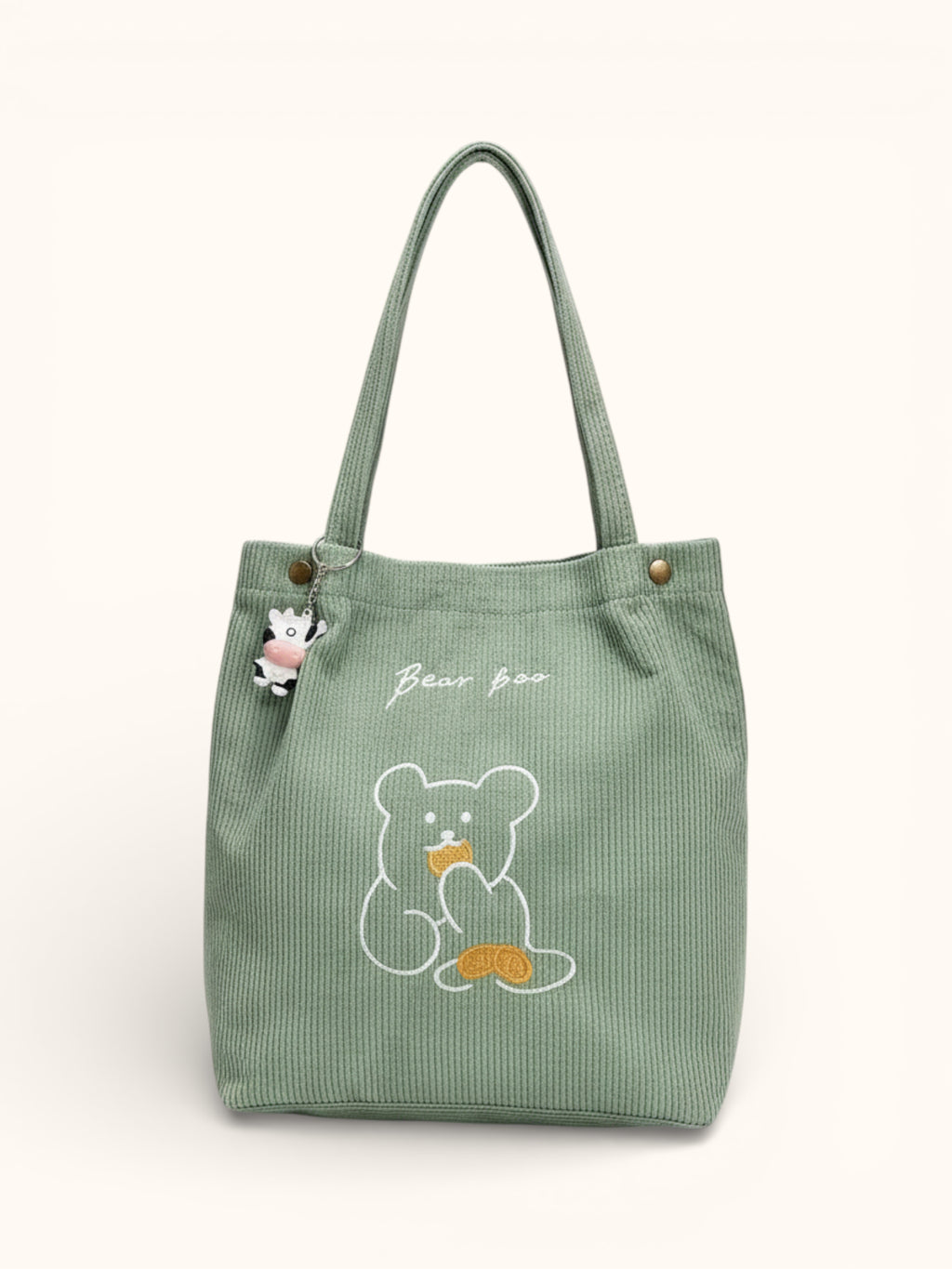 Tote Bag de Cours Ourson en Velours