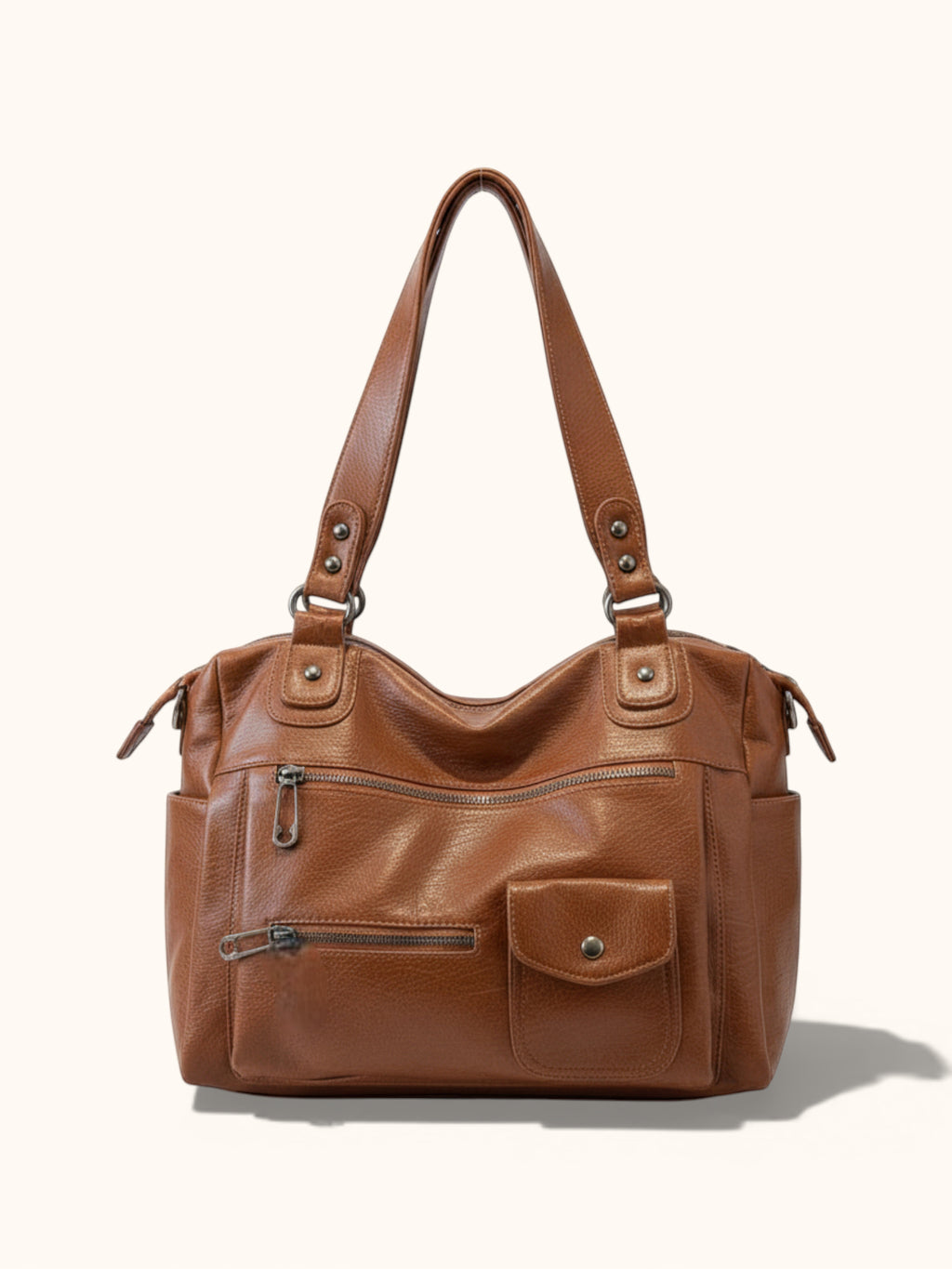 Sac de Cours Cuir Vegan Marron
