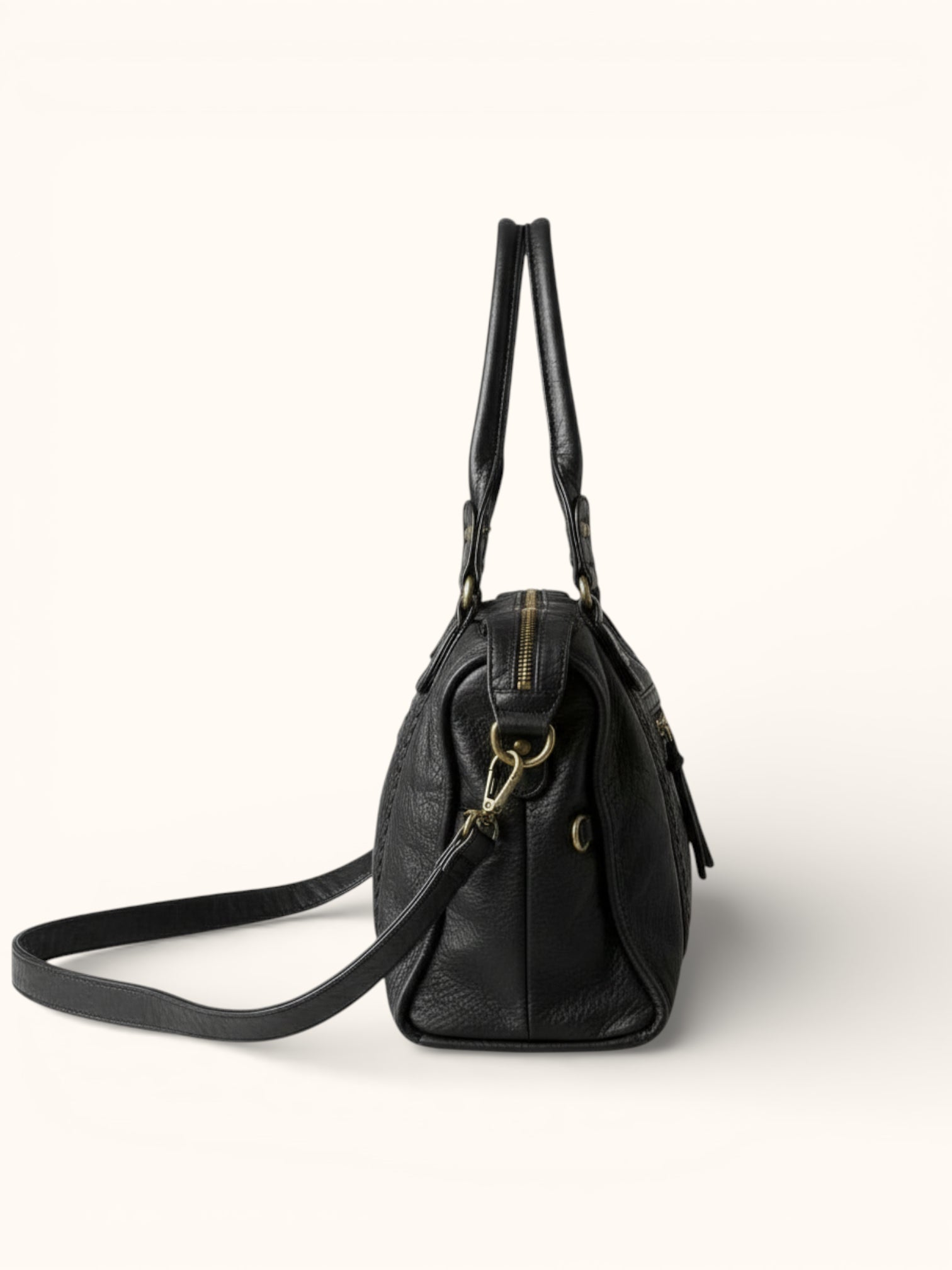 Sac de Cours Cuir Vegan Noir