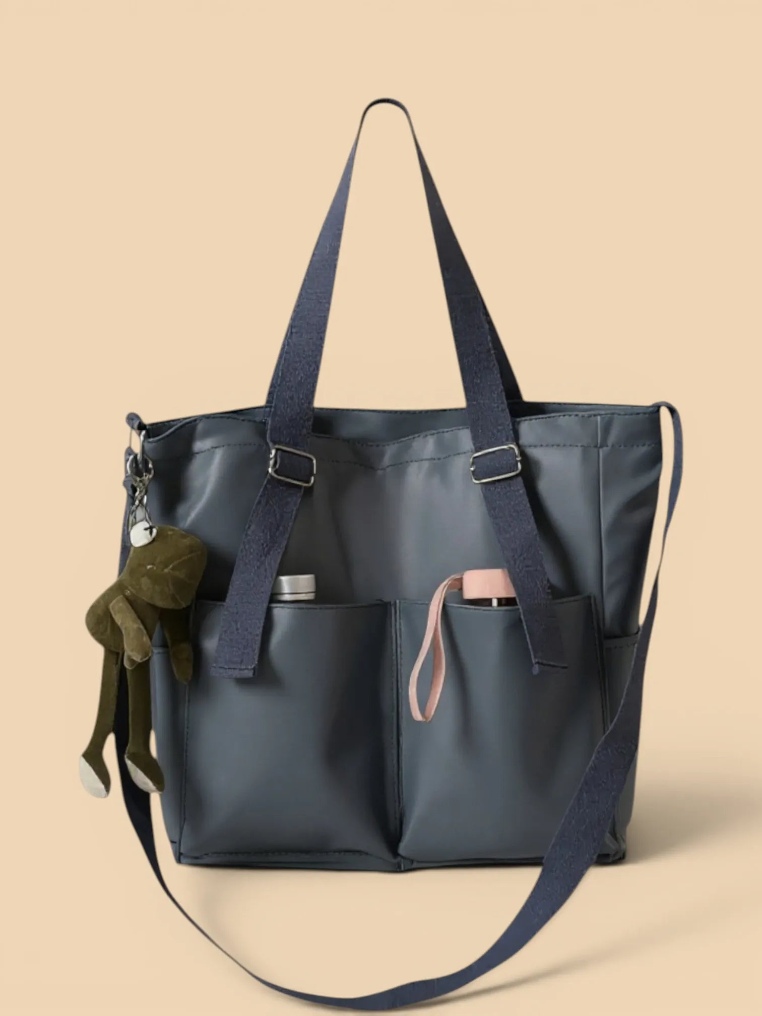 Sac de Cours en Toile avec sa Grenouille Bleu