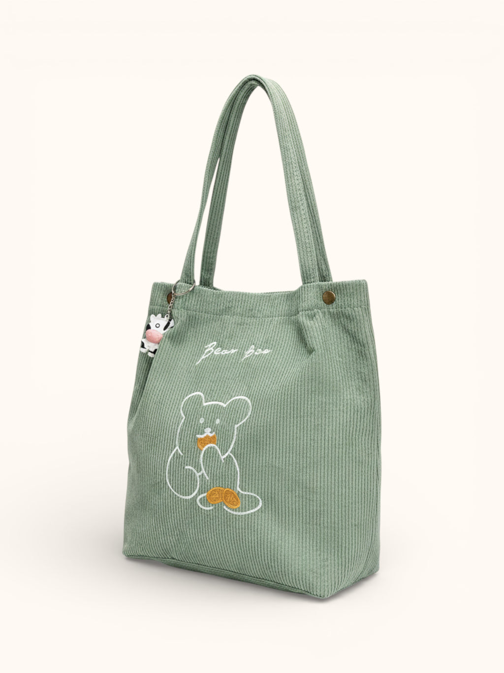 Tote Bag de Cours Ourson en Velours