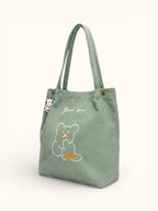 Tote Bag de Cours Ourson en Velours