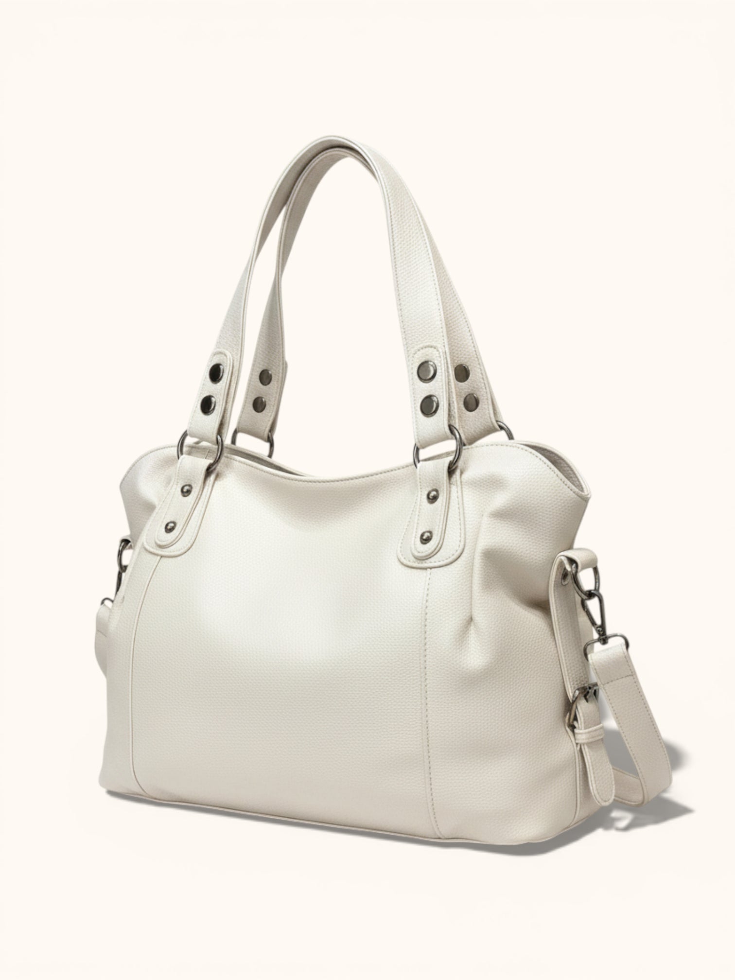 Cabas de Cours en Cuir Vegan Blanc