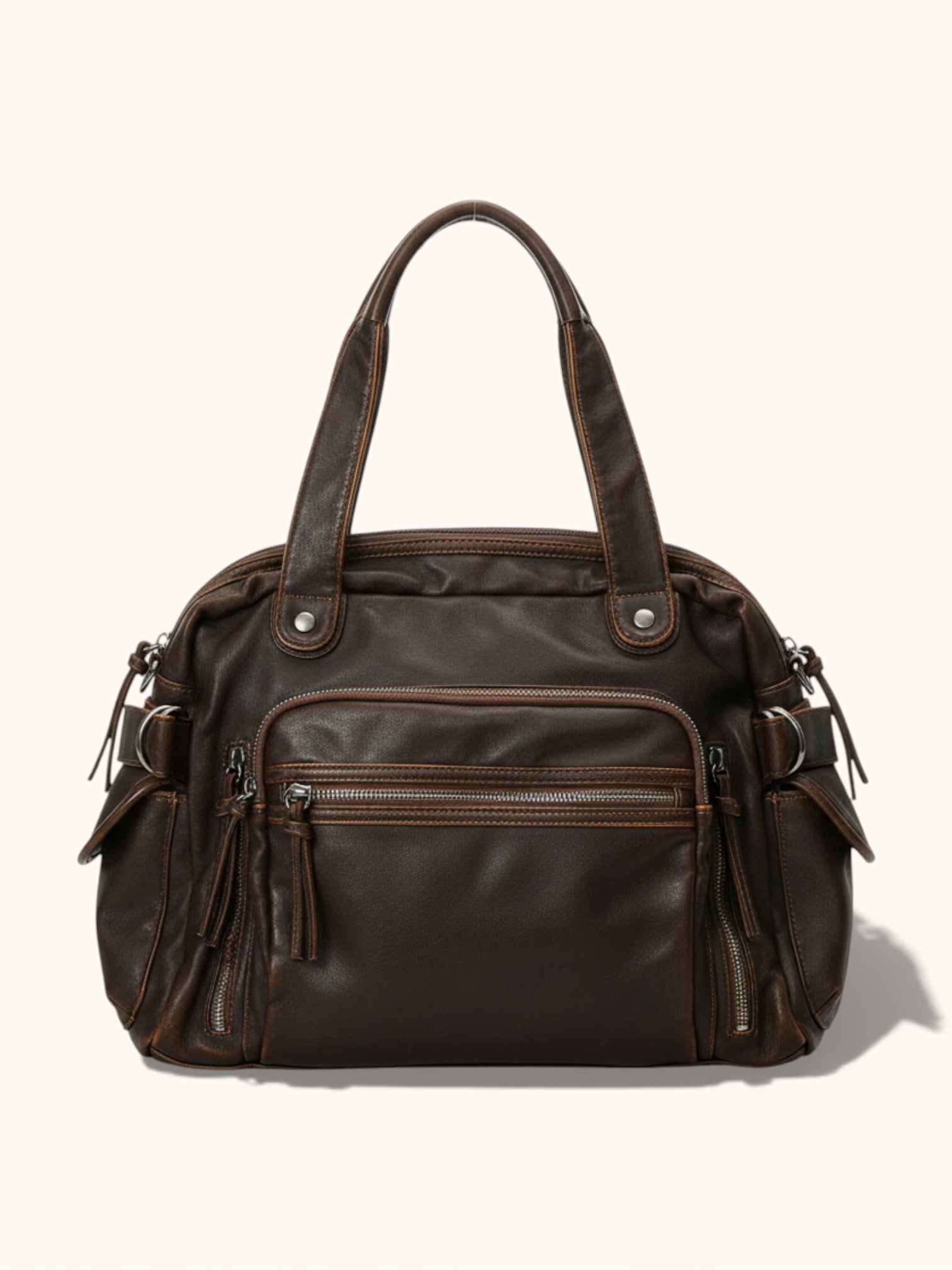 Sac Bandoulière de Cours en Simili Vintage