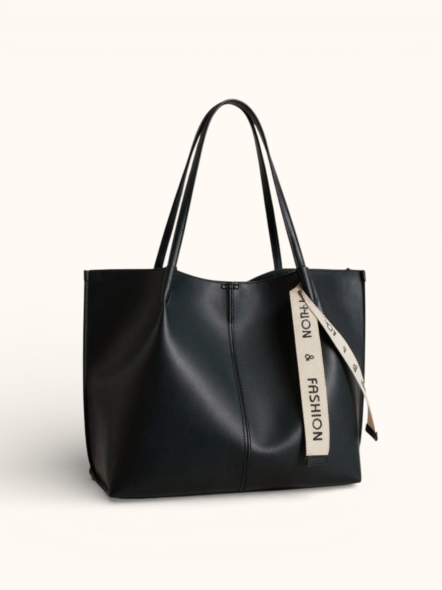 Sac de Cours Cuir Vegan Noir Souple