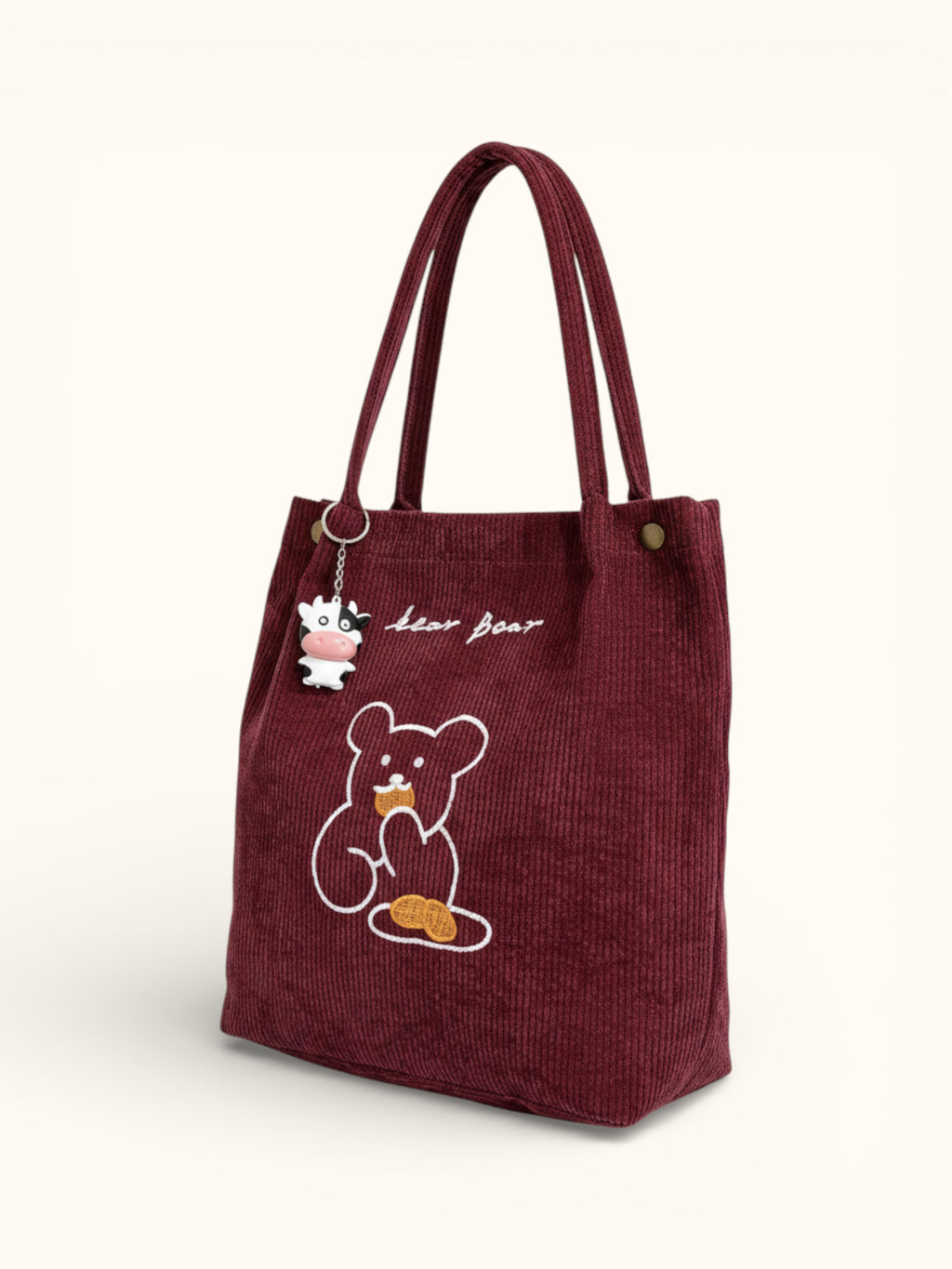Tote Bag de Cours Ourson en Velours