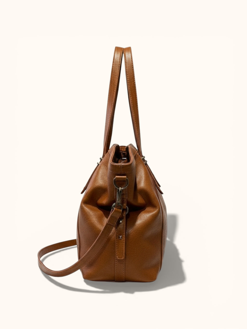 Sac de Cours Vintage en Simili Cuir Marron