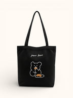 Tote Bag de Cours Ourson en Velours