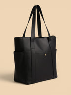 Tote Bag de Cours en Toile avec Rangement Noir