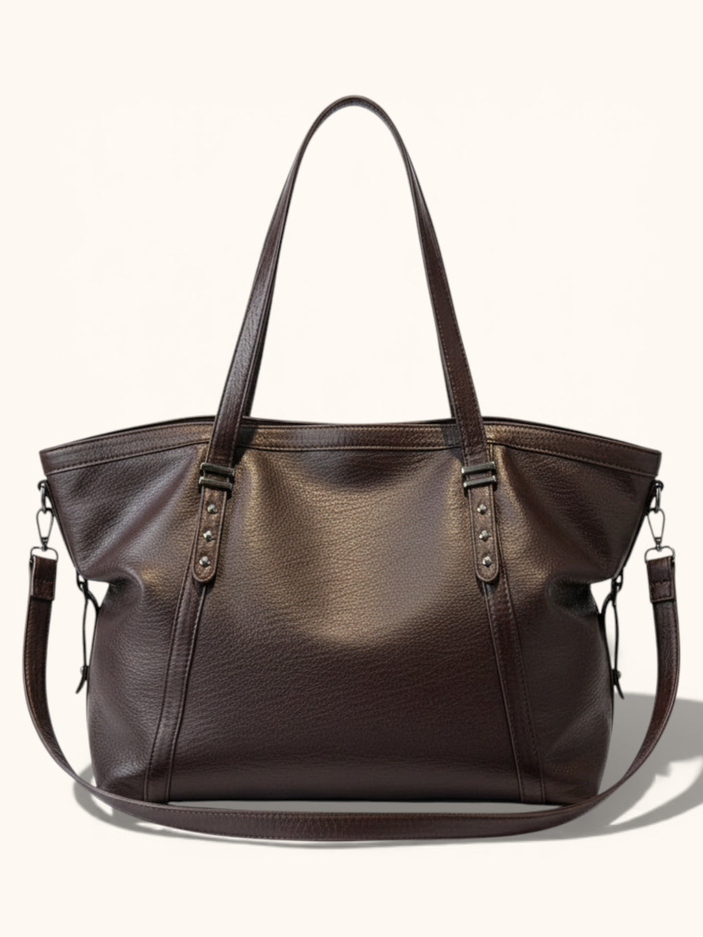 Sac de Cours Vintage en Simili Cuir Marron