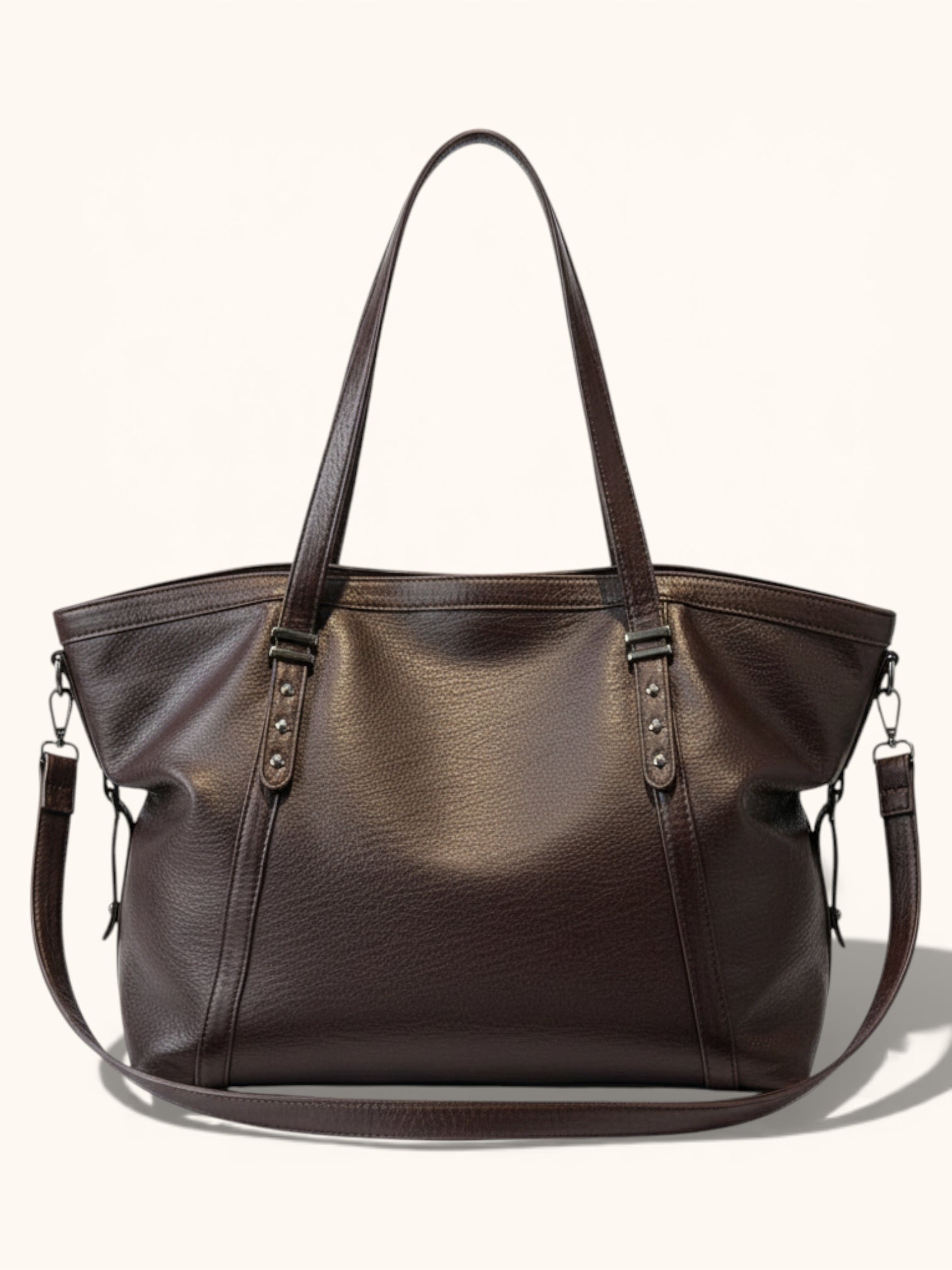 Sac de Cours Vintage en Simili Cuir Marron