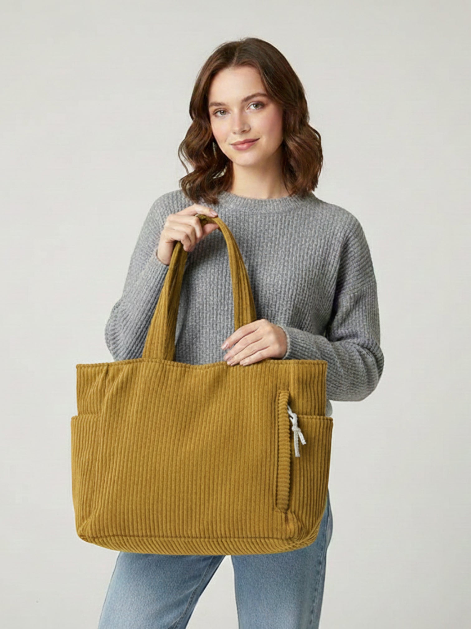 Sac cabas velours côtelé épaisse