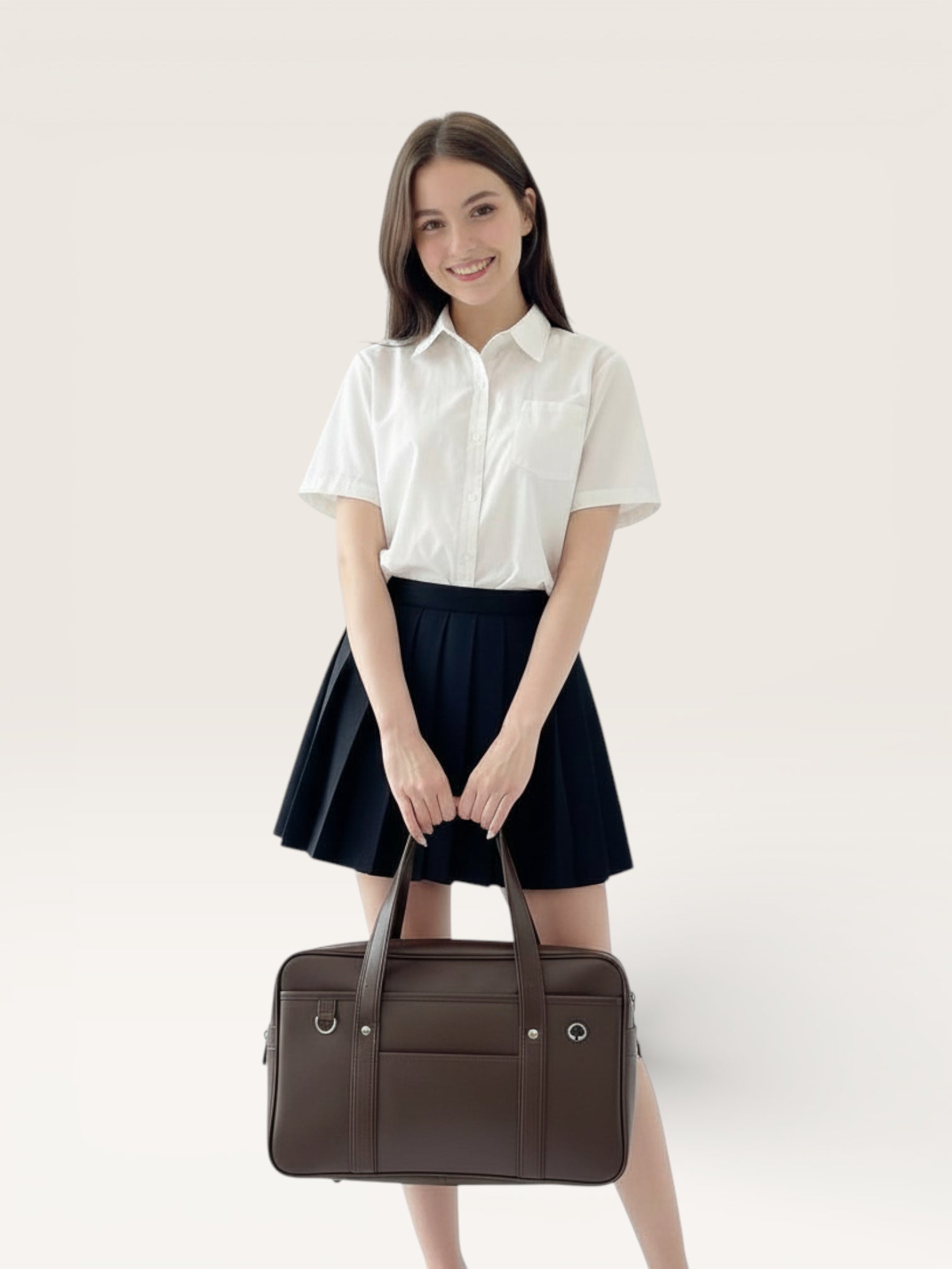 Grand Sac Cabas de Cours en Simili Cuir