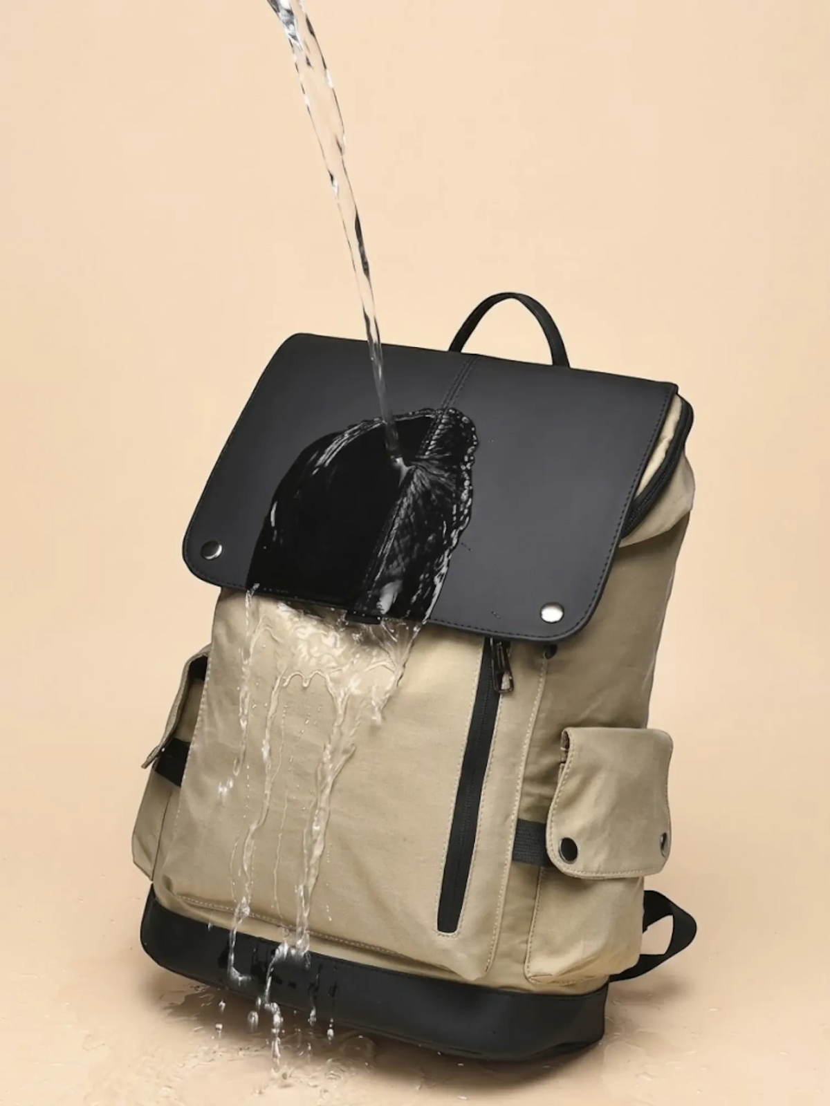 Sac à Dos Confort Ordinateur a Rabat Kaki / 16 pouces