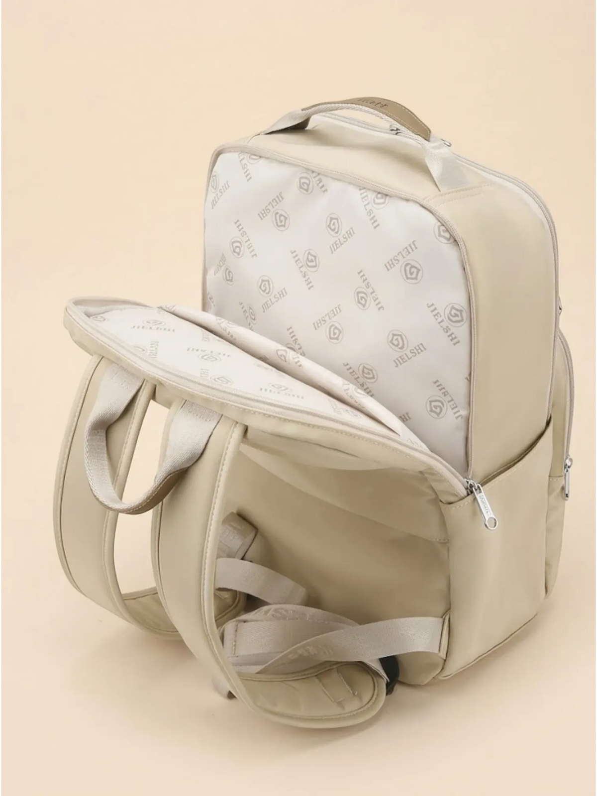 Sac à dos femme organisateur ordinateur portable voyage Beige