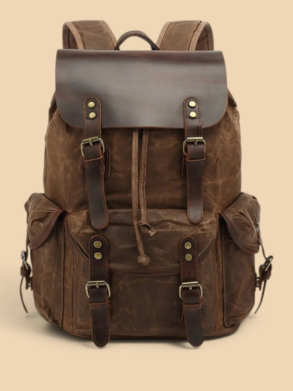Sac à Dos Femme Urbain Simili Cuir Ordinateur Marron / 16 pouces