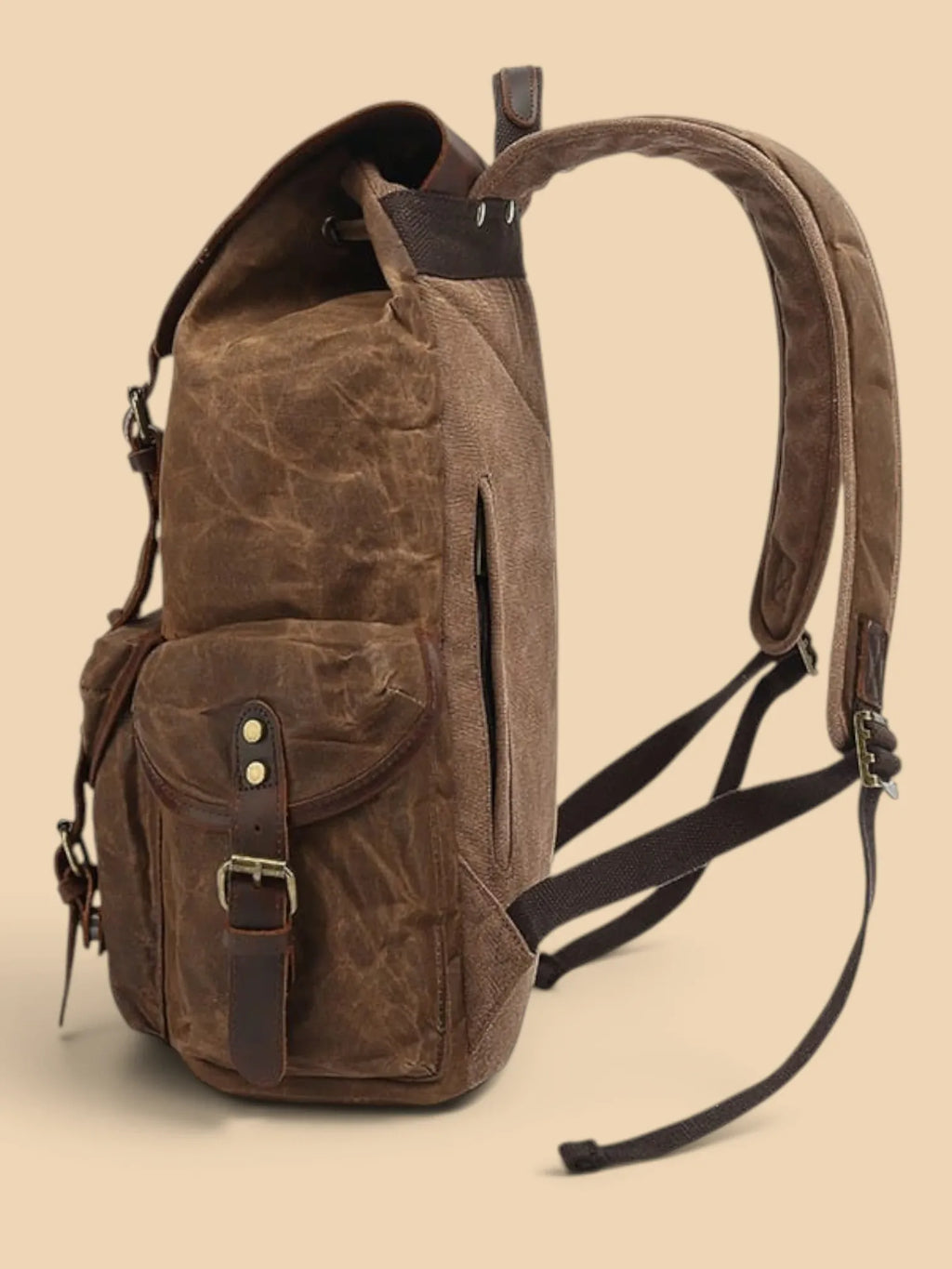 Sac à Dos Femme Urbain Simili Cuir Ordinateur Marron / 16 pouces