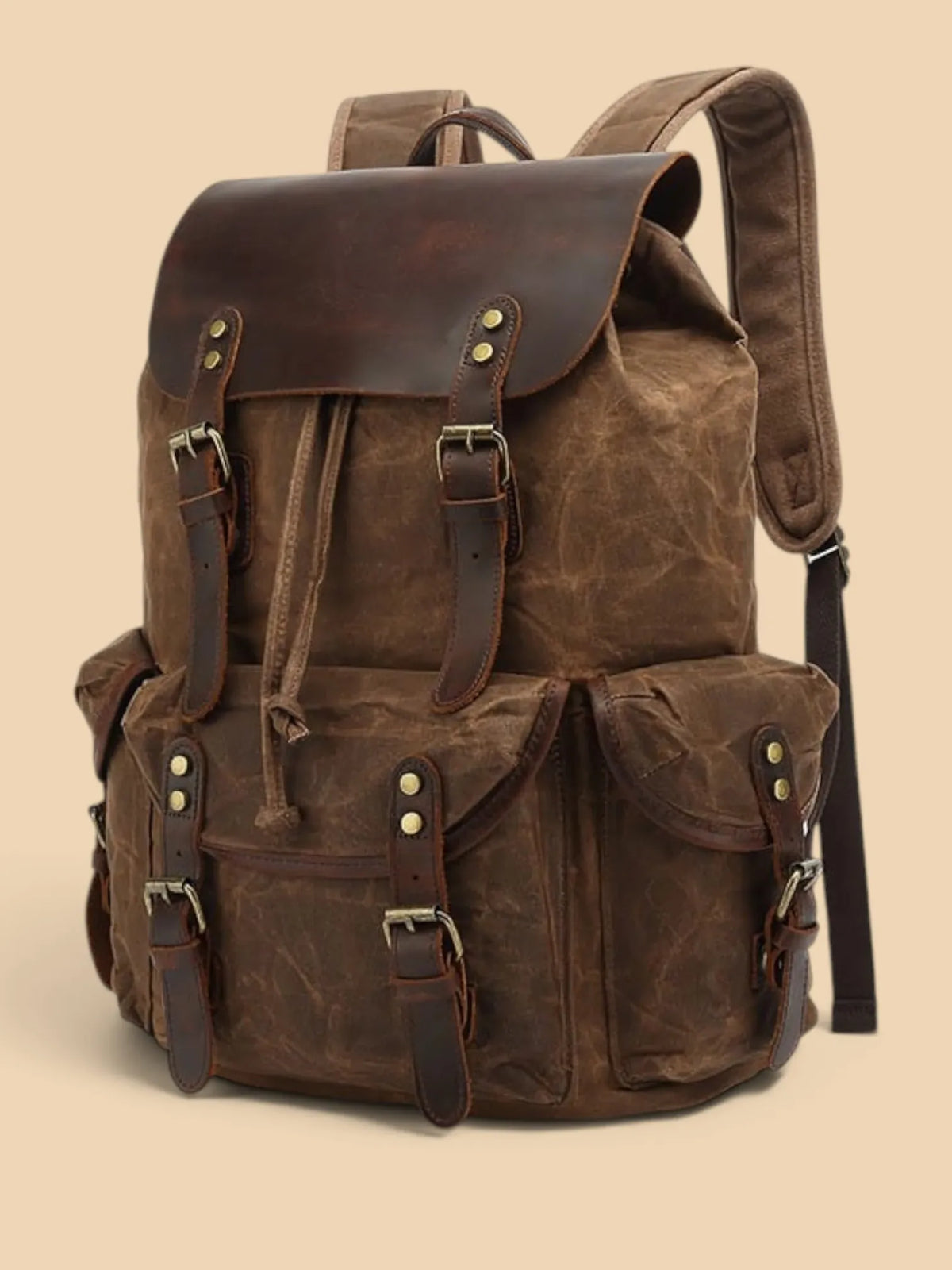 Sac à Dos Femme Urbain Simili Cuir Ordinateur Marron / 16 pouces