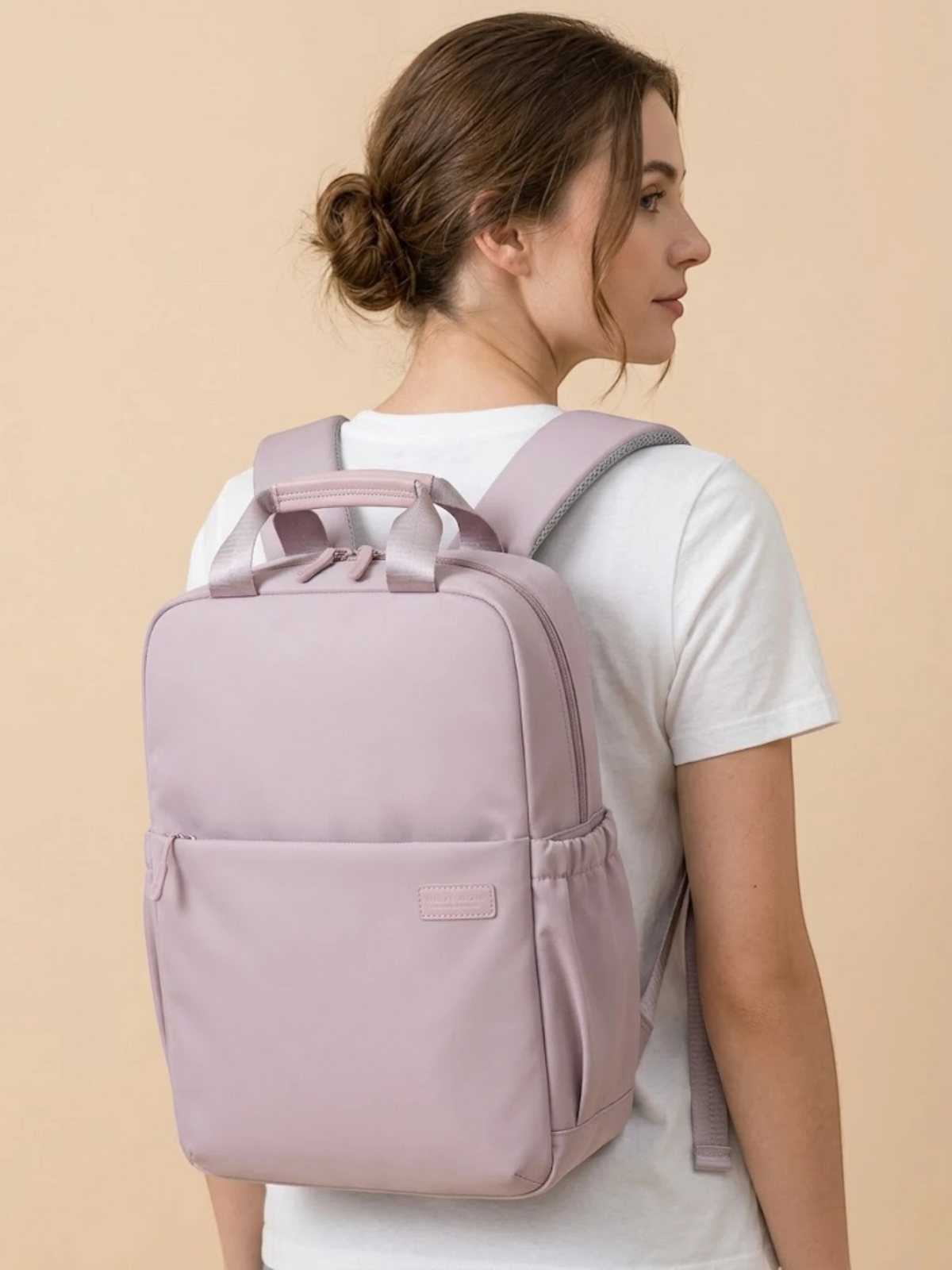 Sac à dos femme voyage ordinateur trolley compatible Rose