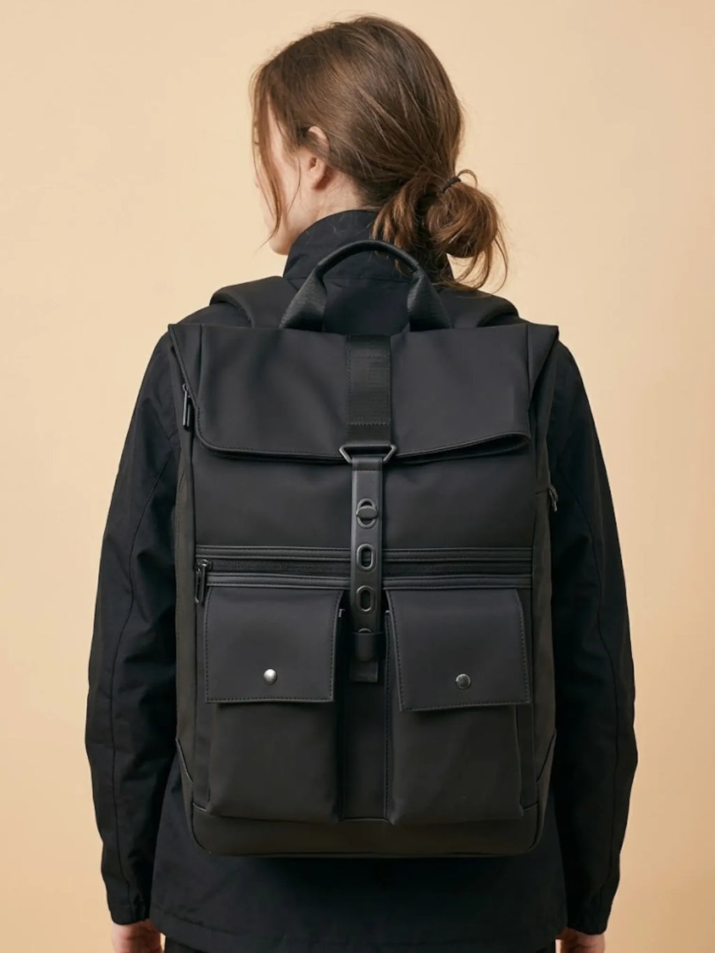 Sac a dos ordinateur femme étanche design Noir / 16 pouces