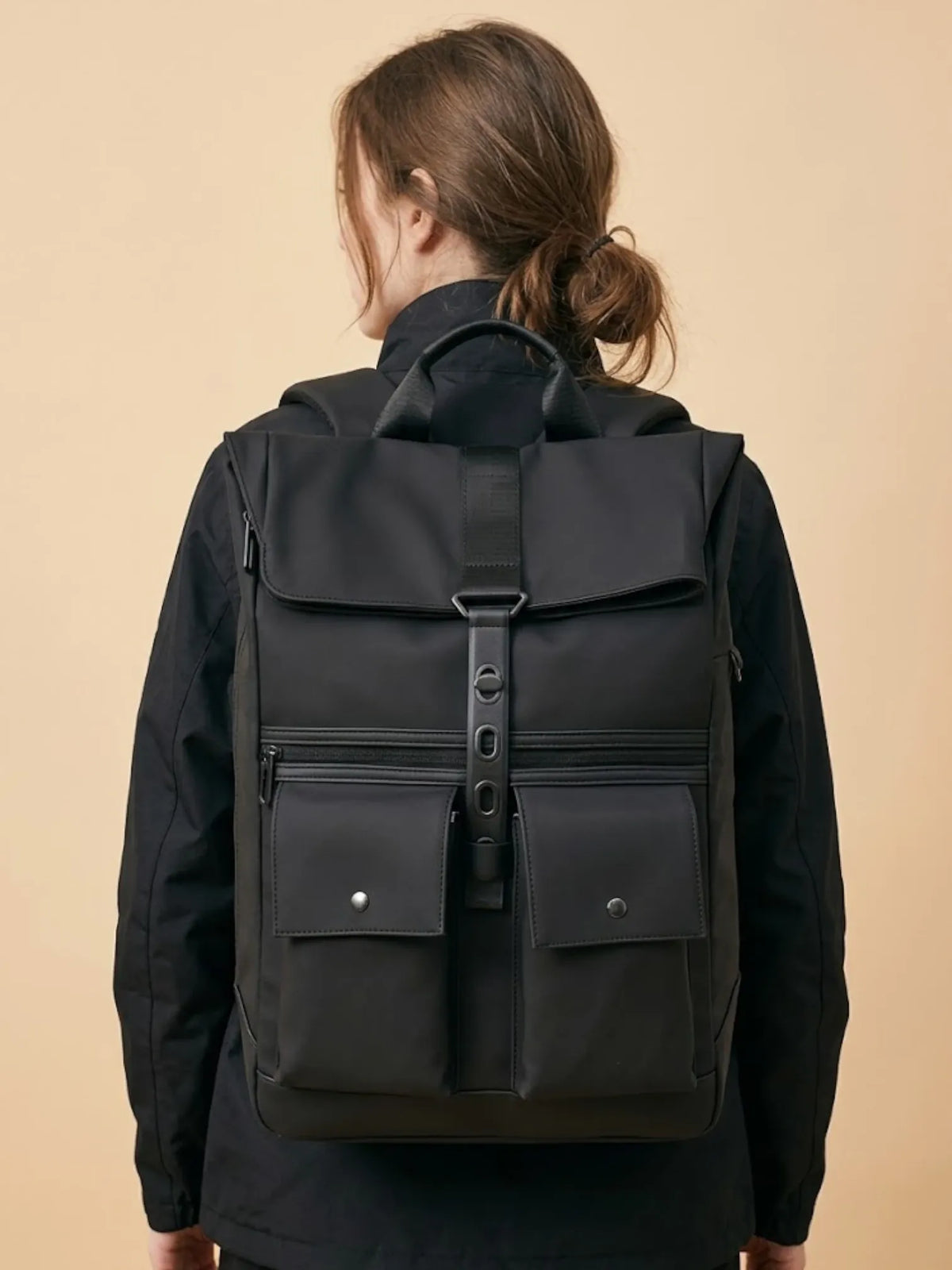 Sac a dos ordinateur femme étanche design Noir / 16 pouces