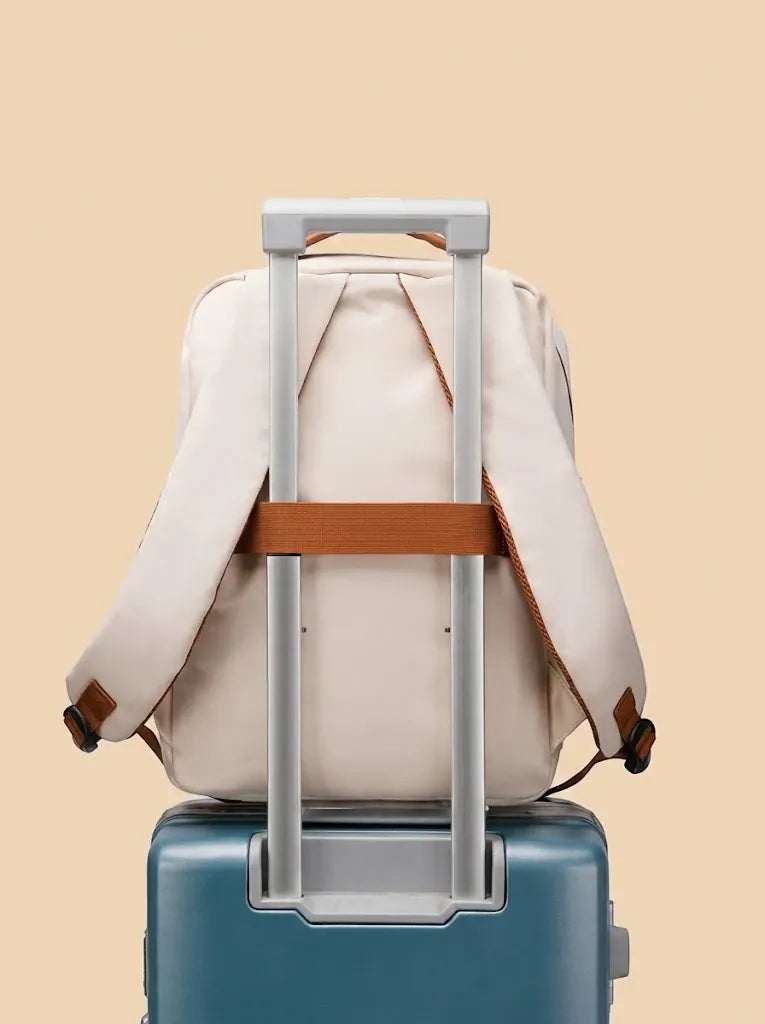 Sac à Dos Ordinateur Femme Nylon Élégant Beige / 15 pouces