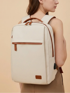 Sac à Dos Ordinateur Femme Nylon Élégant Beige / 15 pouces
