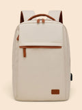 Sac à Dos Ordinateur Femme Nylon Élégant Beige / 15 pouces