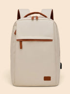 Sac à Dos Ordinateur Femme Nylon Élégant Beige / 15 pouces