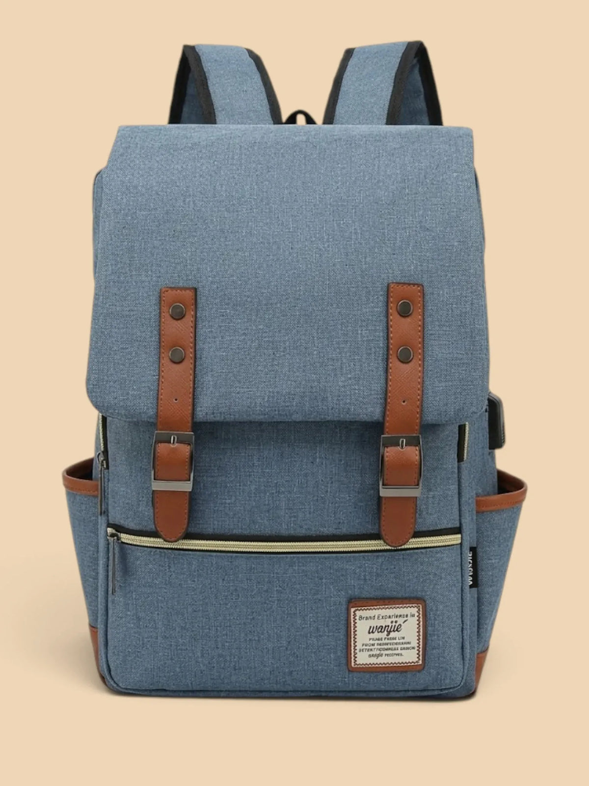Sac a dos ordinateur vintage classique Bleu / 16 pouces