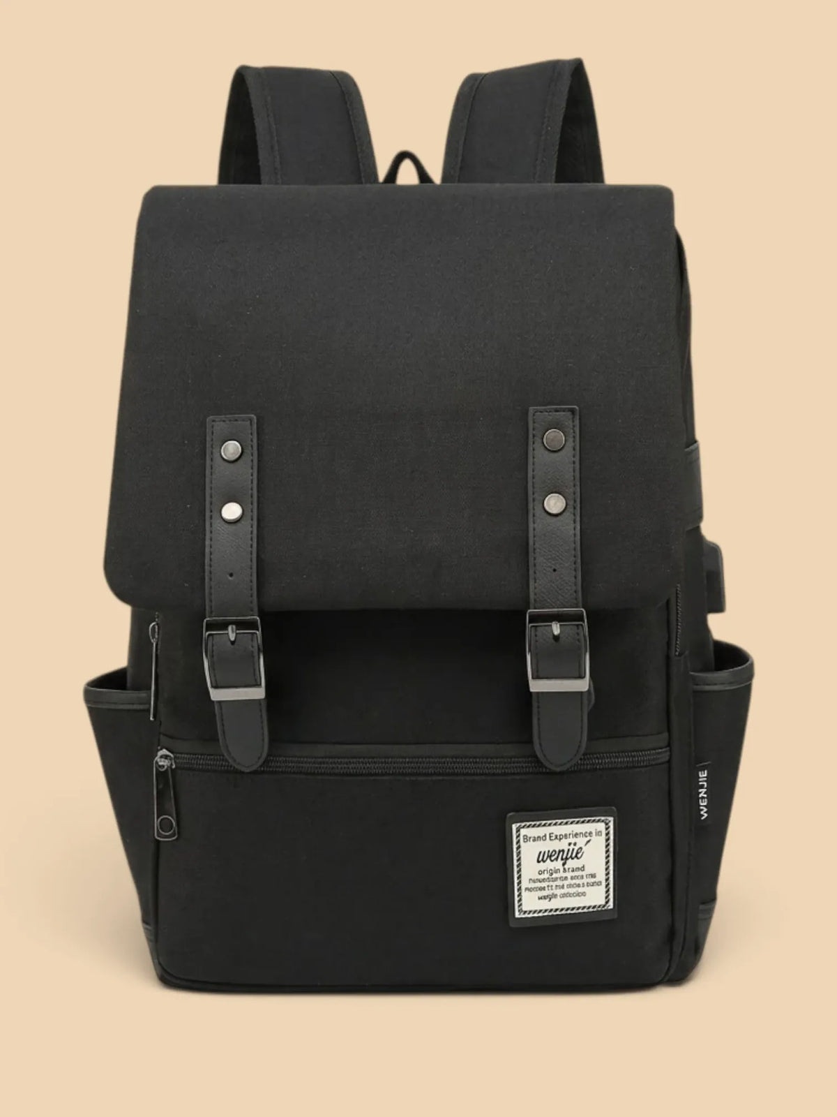 Sac a dos ordinateur vintage classique Noir / 16 pouces