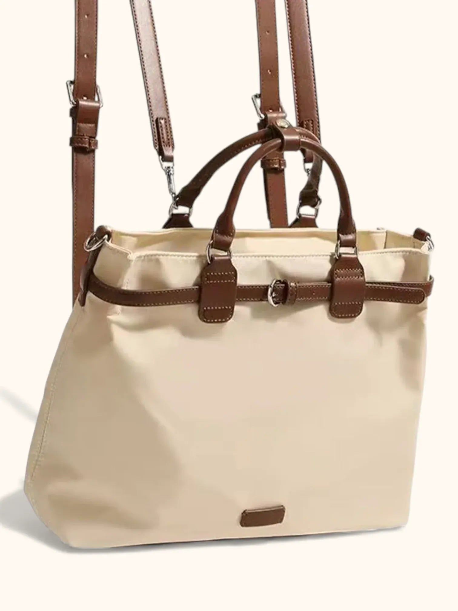Sac a Main a Dos de Cours Beige