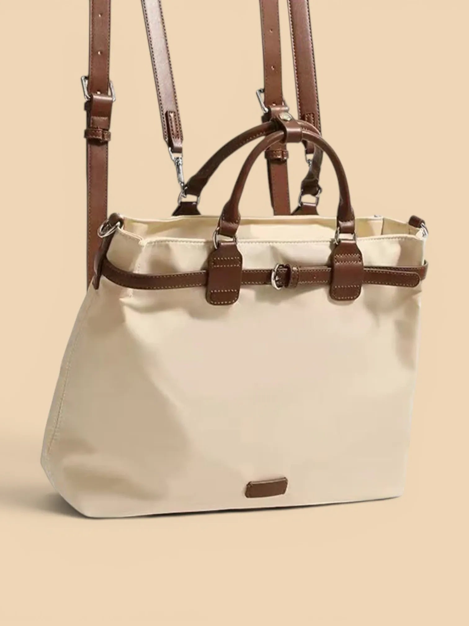 Sac a Main a Dos de Cours Beige