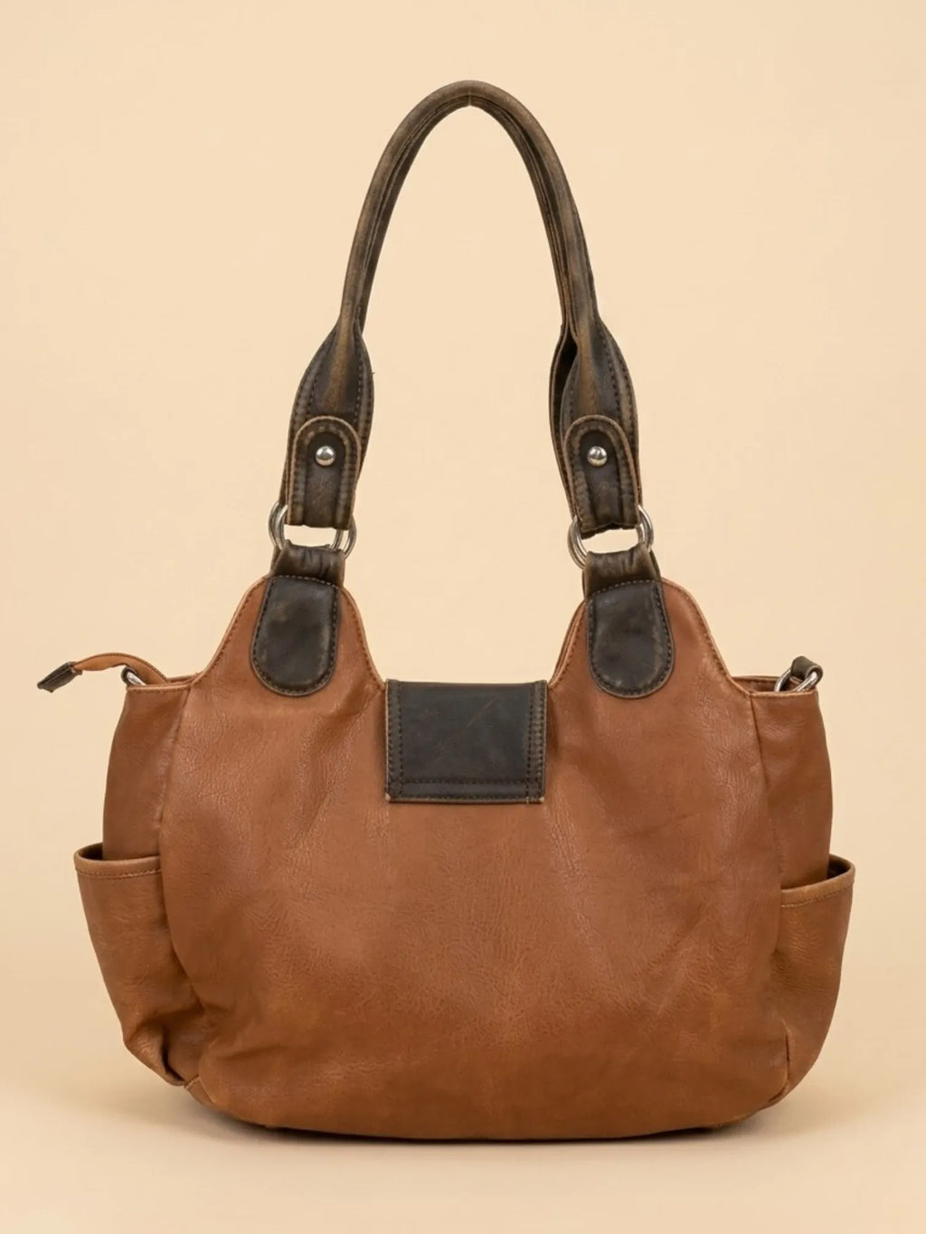 Sac a Main Cabas Camel Western Marron