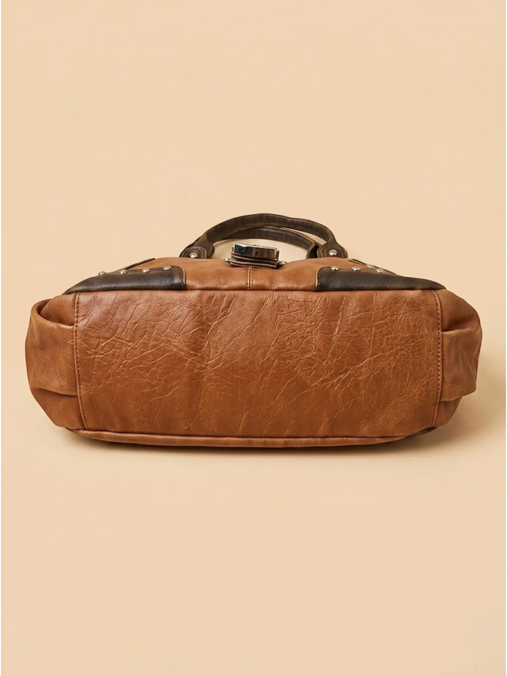 Sac a Main Cabas Camel Western Marron