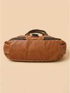 Sac a Main Cabas Camel Western Marron
