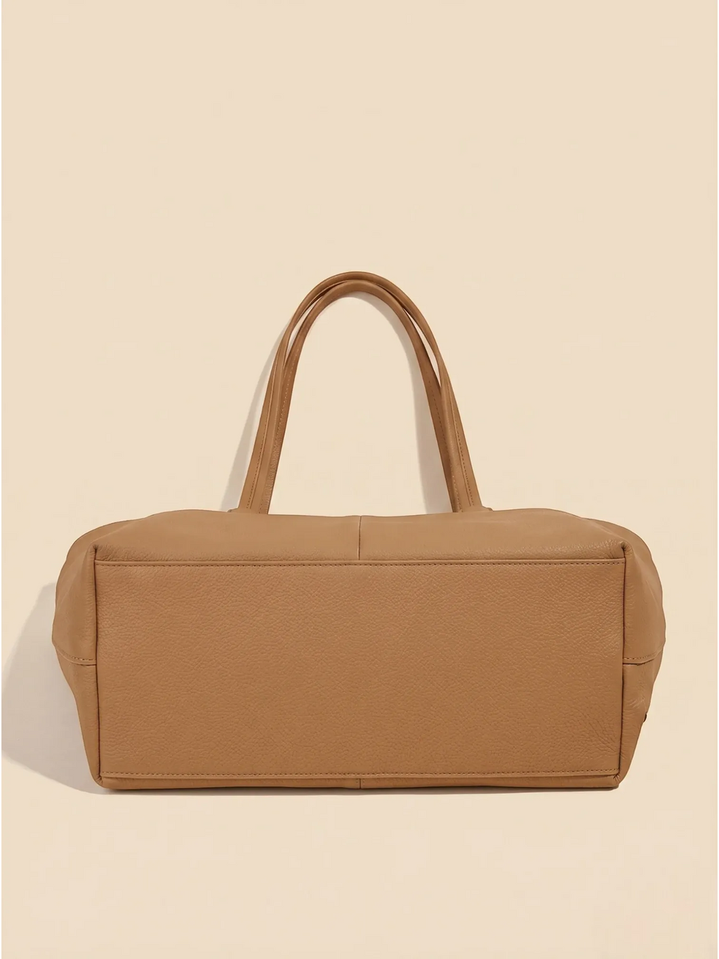 Sac a Main Cabas de Cours Camel en Cuir