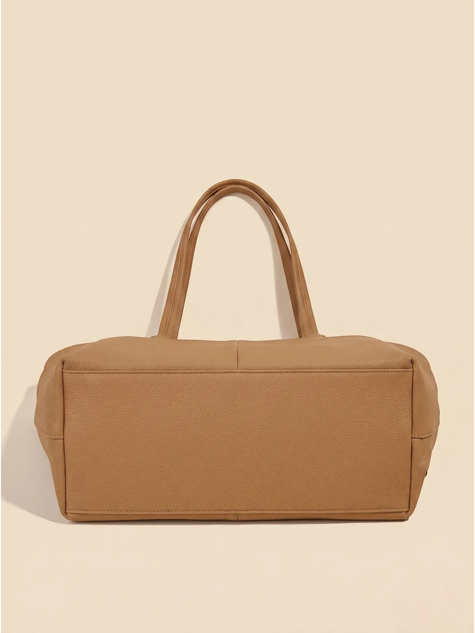 Sac a Main Cabas de Cours Camel en Cuir
