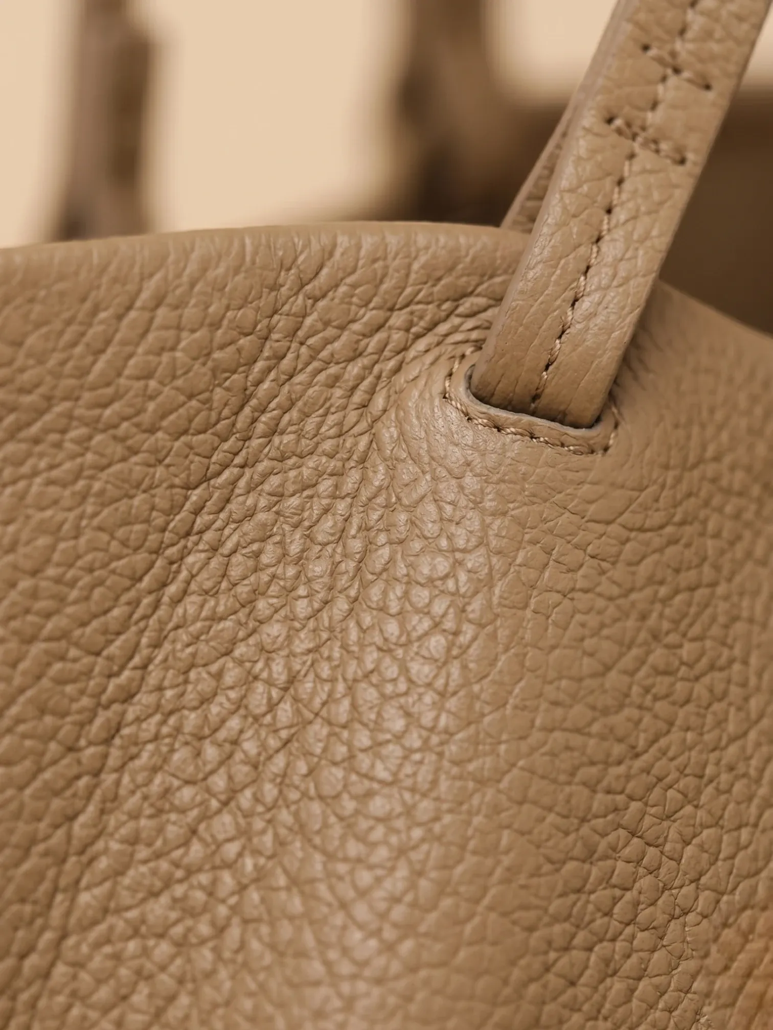 Sac a Main Cabas de Cours Camel en Cuir