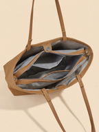 Sac a Main Cabas de Cours Camel en Cuir