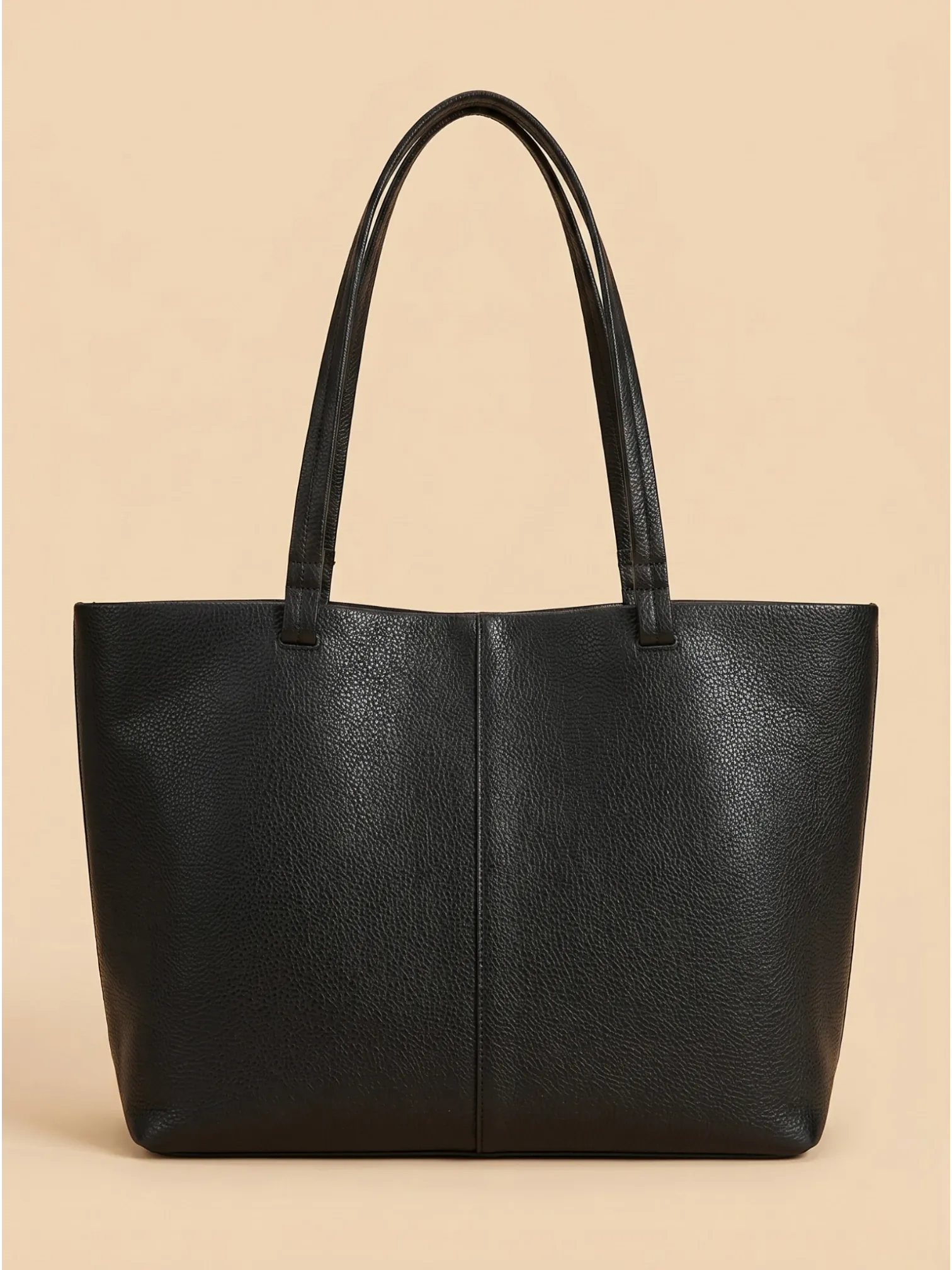 Sac a Main Cabas de Cours en Cuir Noir