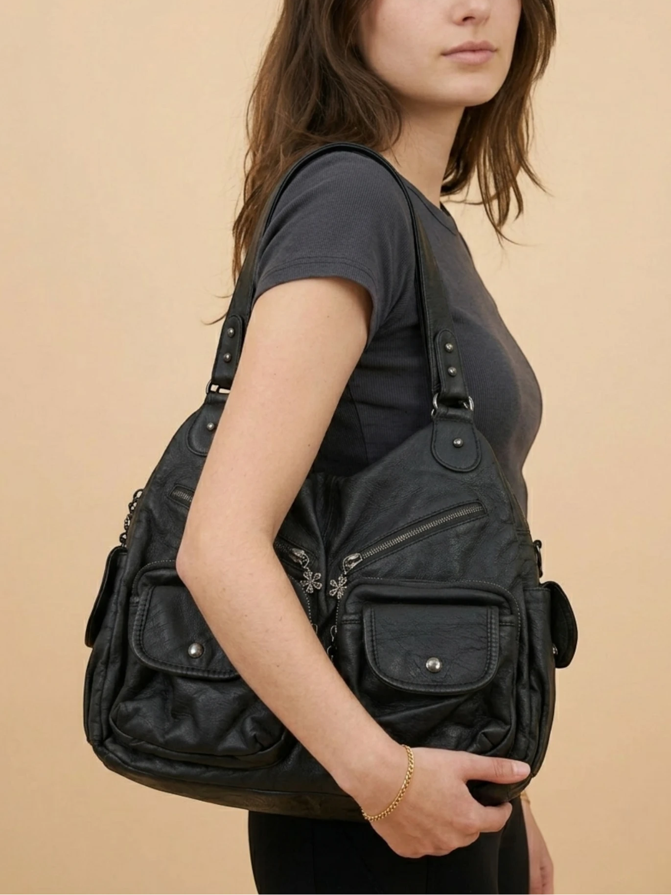 Sac a Main de Cours Baroudeur Noir Noir