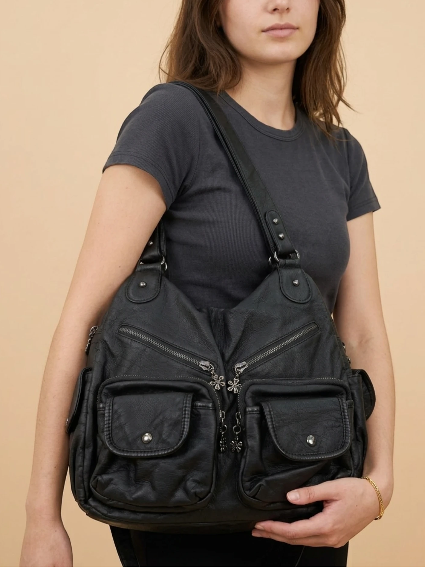 Sac a Main de Cours Baroudeur Noir Noir