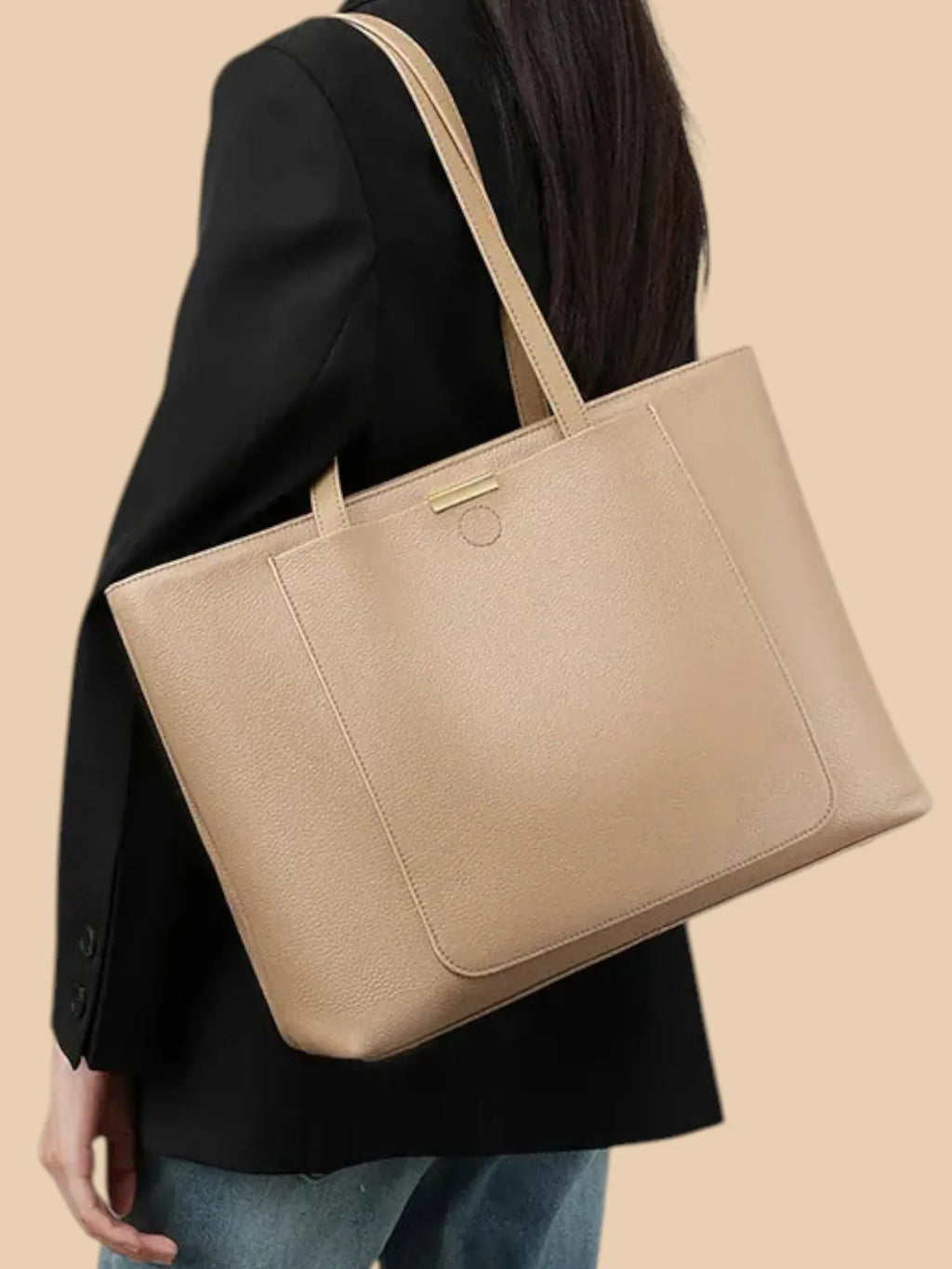 Sac a Main de Cours Cabas Abricot