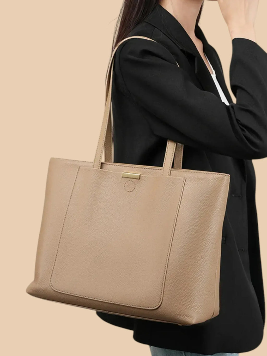 Sac a Main de Cours Cabas Abricot